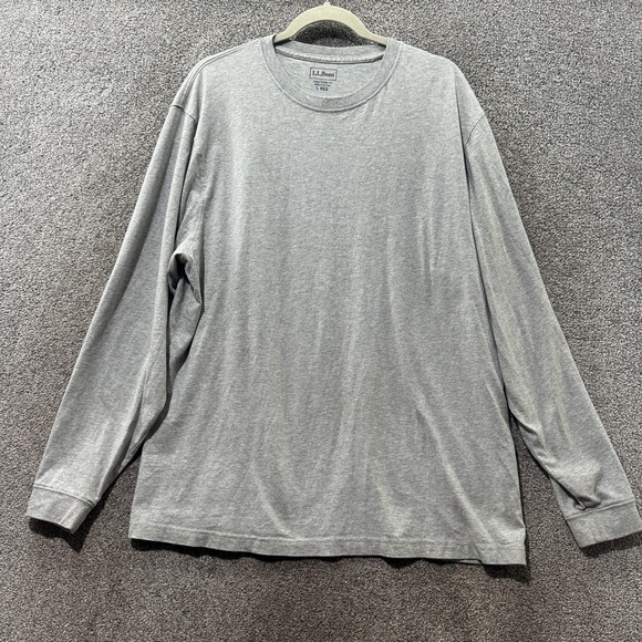 L.L. Bean Other - LL Bean Mens Carefree Unshrinkable Tee Large Gray Long Sleeve T-Shirt Minimalist